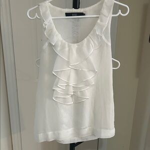 Elegant White Ruffle Blouse